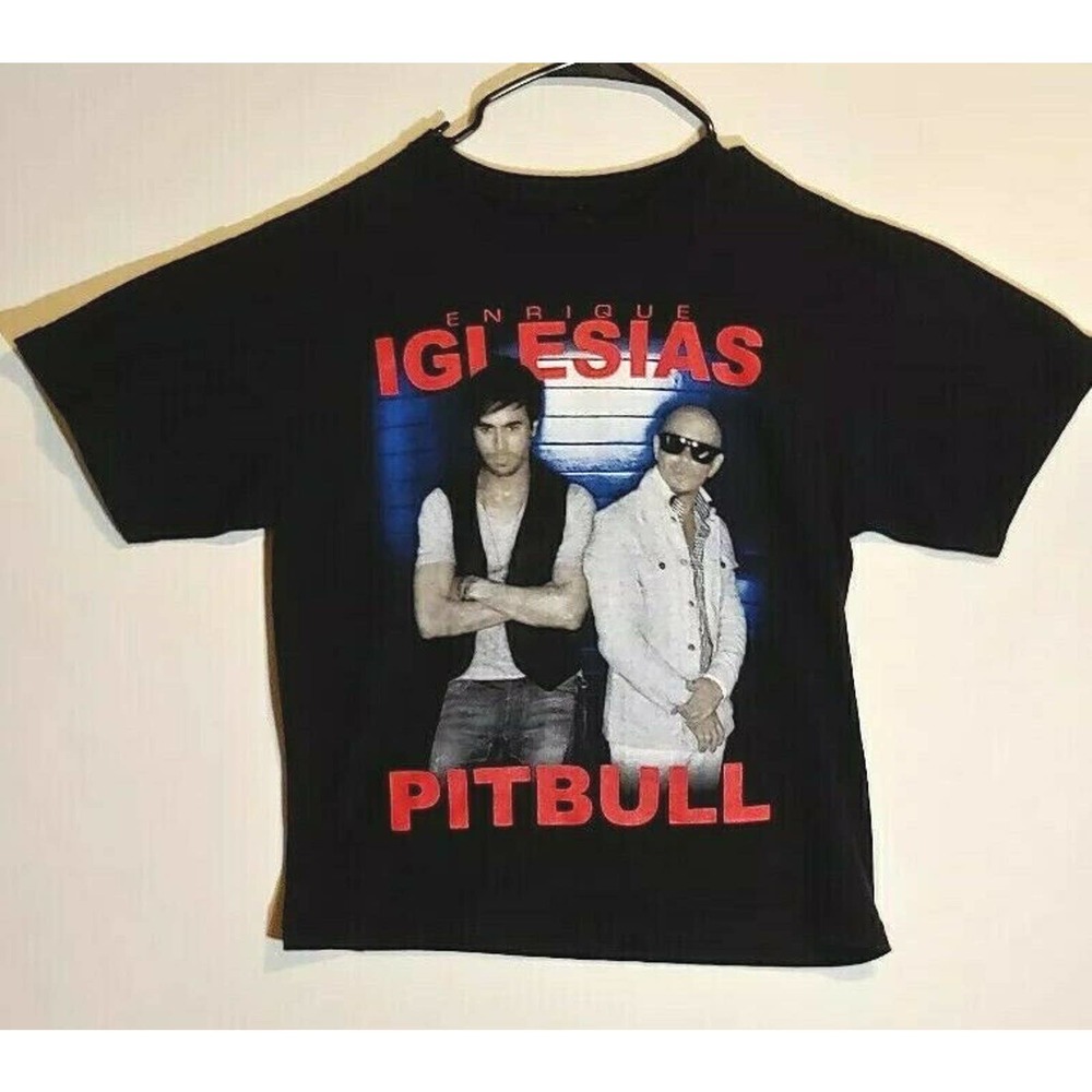 Enrique Iglesias Pitbull Black T- Shirt Size Small 2015 Concert Dates